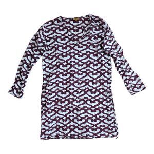 Roberta Roller Rabbit Burgundy Big Cata Kurta Tunic Top XS
